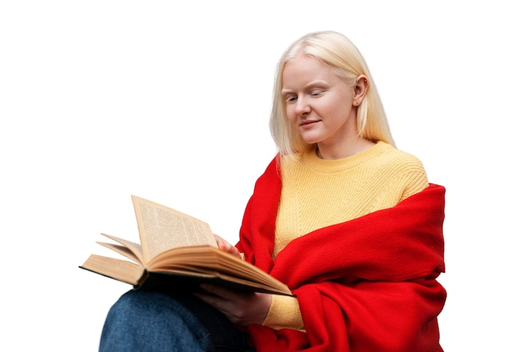 Kostenlose PSD albinosche frau isoliert