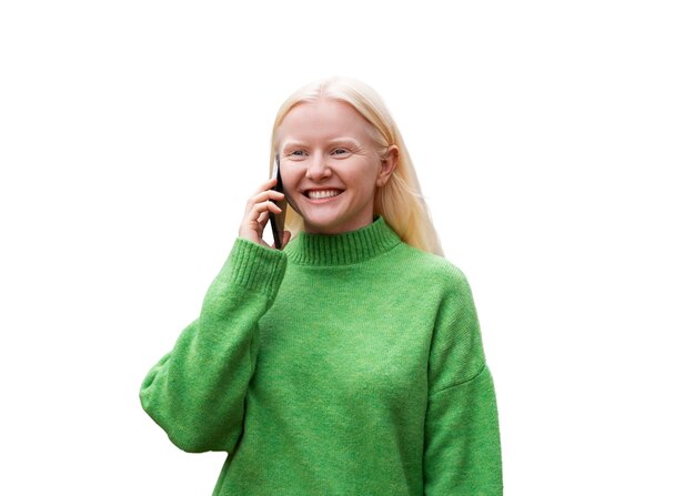 Albinosche Frau isoliert