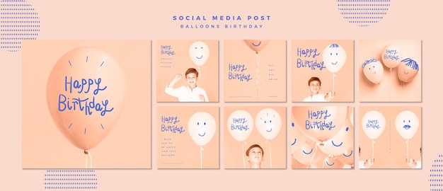 Alles gute zum geburtstag social media post vorlage