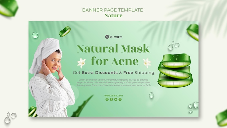 Kostenlose PSD aloe vera naturkosmetik banner vorlage design