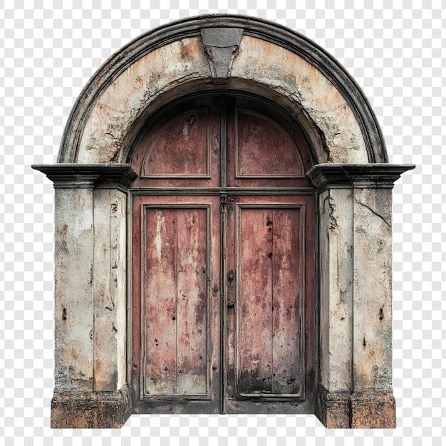 Alte verwitterte Bogentür Ein rustikales architektonisches Juwel