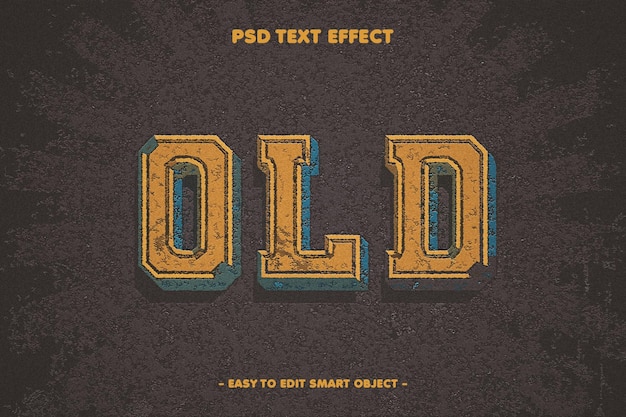 Kostenlose PSD alter verzerrter retro-texteffekt