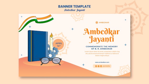 Kostenlose PSD ambedkar jayanti banner vorlage