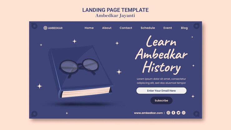 Kostenlose PSD ambedkar jayanti landingpage vorlage