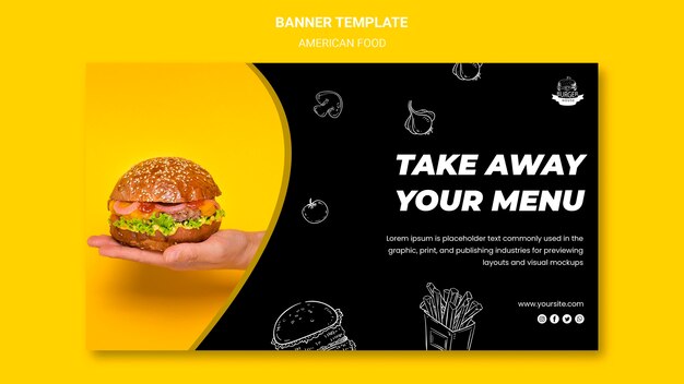 Kostenlose PSD american food banner vorlage design