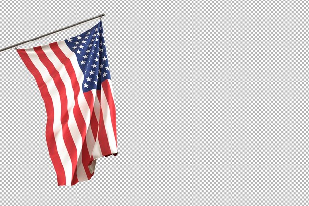 Amerikanische Fahnen auf durchsichtigen