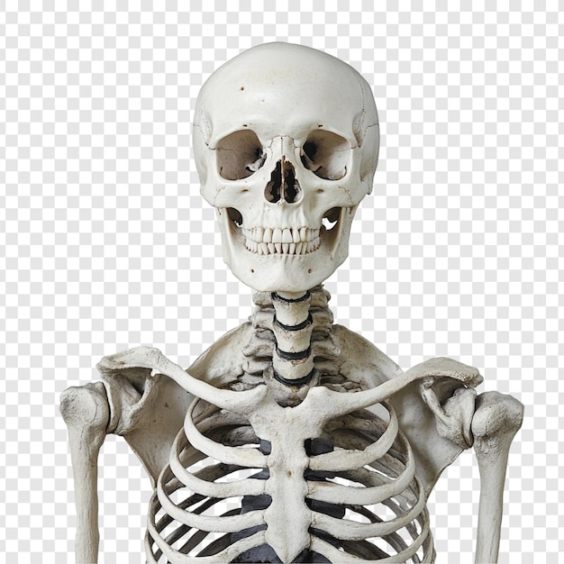 Anatomische Studie Menschliches Skelett Rumpf und Schädel Detaillierte Nahaufnahme