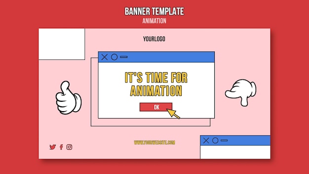 Kostenlose PSD animation online-klasse banner vorlage
