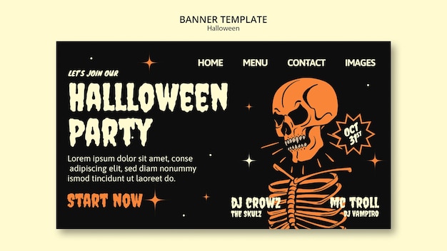 Kostenlose PSD anlaufseite der halloween-feier