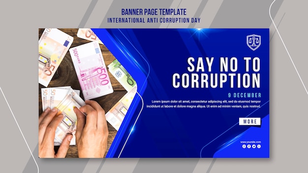 Kostenlose PSD anti-korruptions-tagesbanner-vorlage