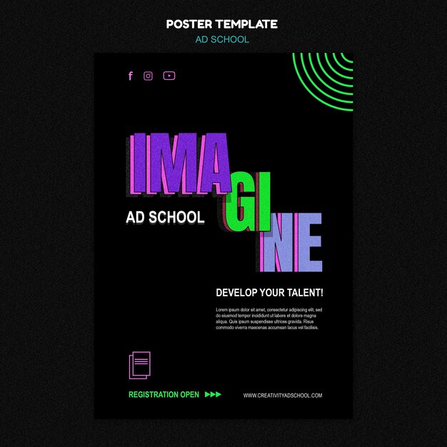 Anzeigenschulvorlageplakat