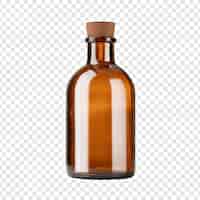 Kostenlose PSD apothekenflasche aus glas, isoliert auf durchsichtigem hintergrund