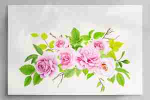 Kostenlose PSD aquarell blumenkranz design