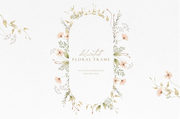 Aquarell floraler Hintergrund mit zarten Blumenarrangements
