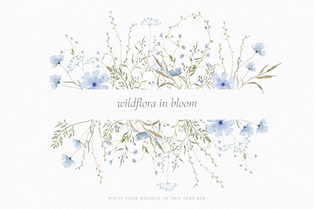 Aquarell floraler Hintergrund mit zarten Blumenarrangements