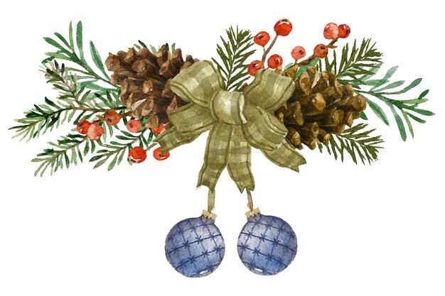 Aquarell Weihnachtselement isoliert