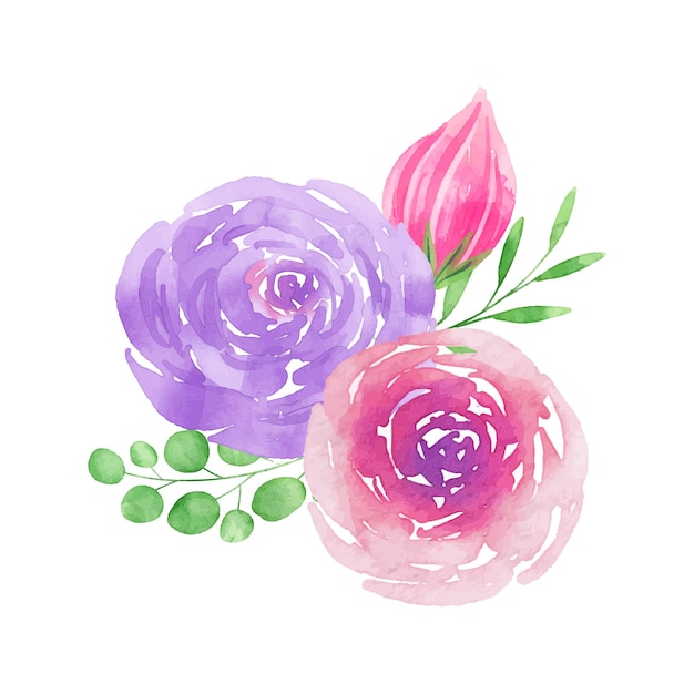 Kostenlose PSD aquarellblumen-illustration