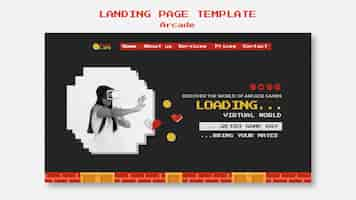 Kostenlose PSD arcade-landingpage-design