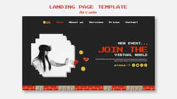 Kostenlose PSD arcade-landingpage