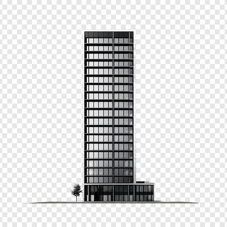 Kostenlose PSD architektonisches design eines modernen hochhauses