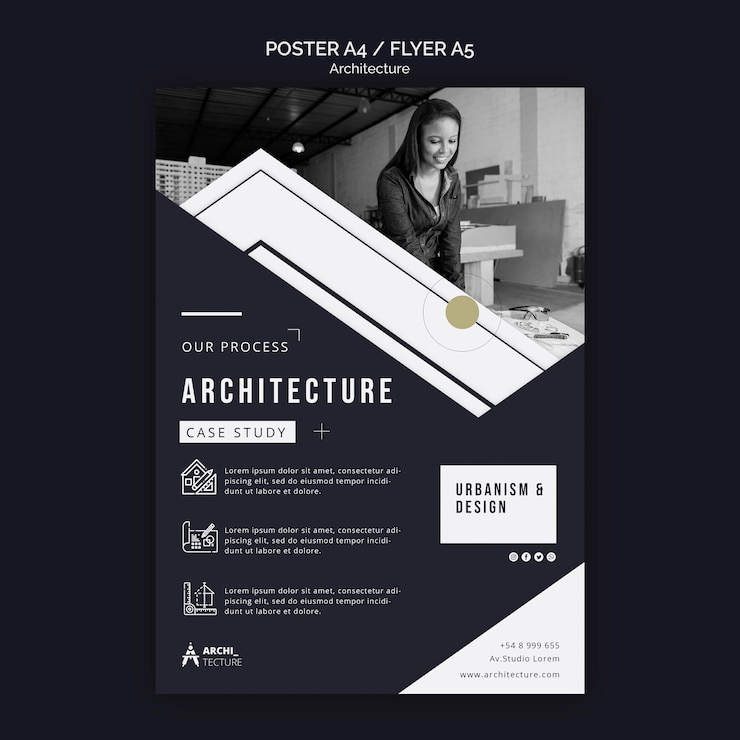 Kostenlose PSD architekturkonzept flyer vorlage