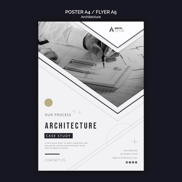 Kostenlose PSD architekturkonzept flyer vorlage