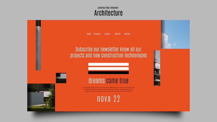 Kostenlose PSD architekturvorlage für flaches design