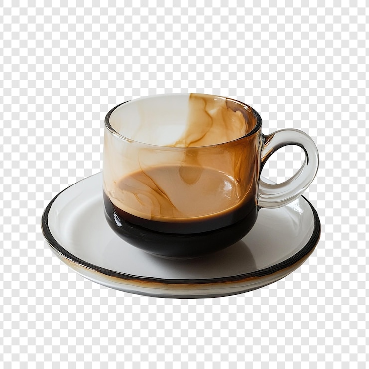 Kostenlose PSD aromatischer kaffee in einem stilvollen glasbecher