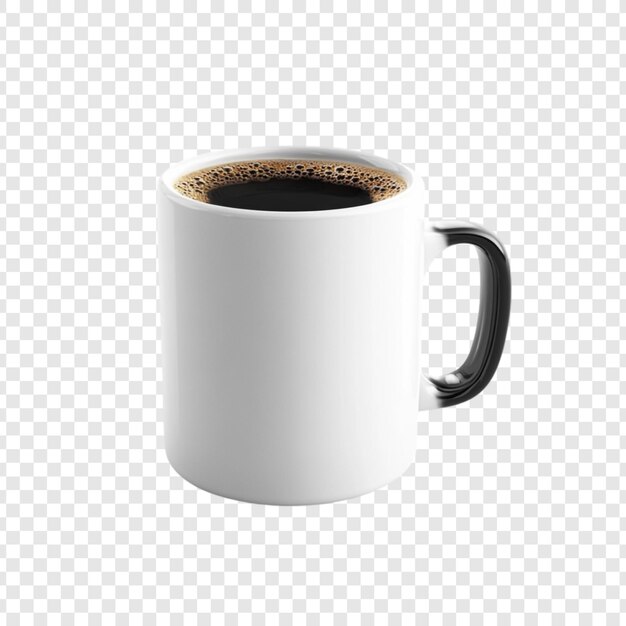 Aromatischer Kaffee in einem weißen Becher mit schwarzem Griff