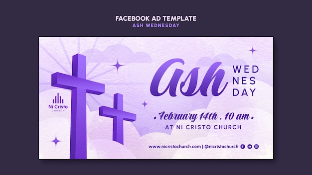 Kostenlose PSD ash wednesday-vorlage-design