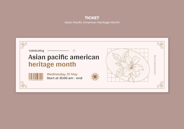 Asiatisch-pazifisch-amerikanisches erbe-monatsticket