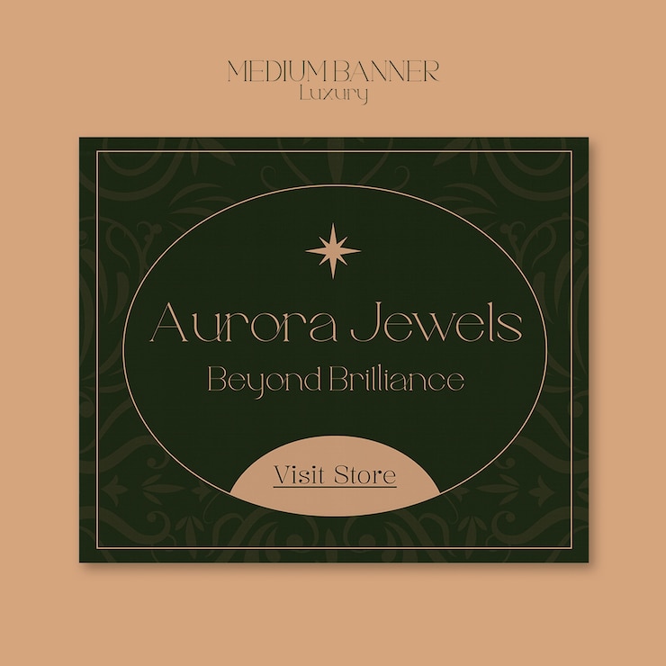 Kostenlose PSD aurora-schmuck: elegantes luxus-banner für die werbung für schmuck
