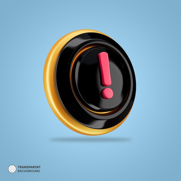 Kostenlose PSD ausrufezeichen symbol isoliert 3d-render-illustration