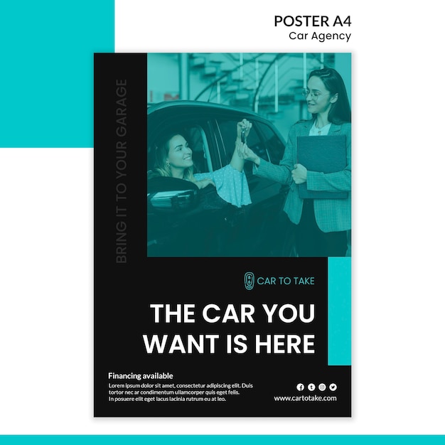 Kostenlose PSD auto agentur poster vorlage