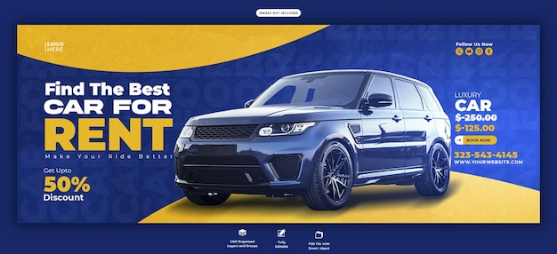 Autovermietung und Automotive Facebook-Cover-Vorlage