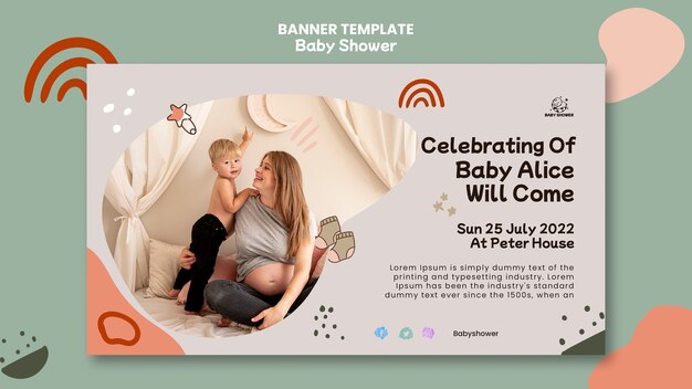 Baby-Dusche-Banner-Template-Design