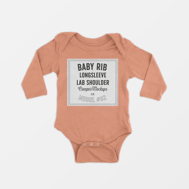 Baby rib longsleeve schoß schulter creeper modell 02