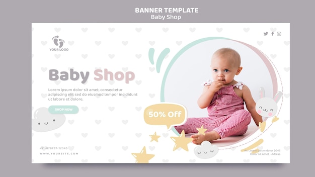 Kostenlose PSD baby shop banner vorlage