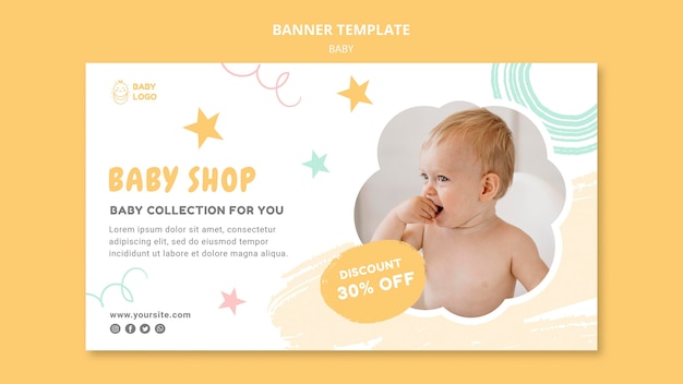 Kostenlose PSD baby shop banner vorlage