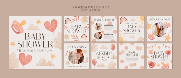 Baby-Shower-Feier auf Instagram
