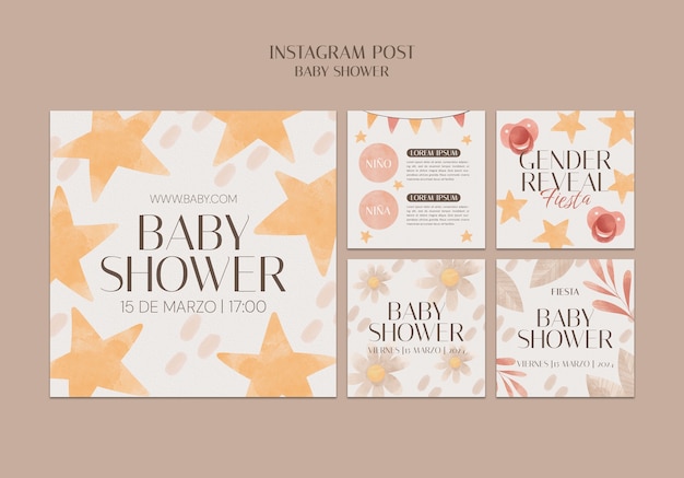 Kostenlose PSD baby-shower-feier auf instagram