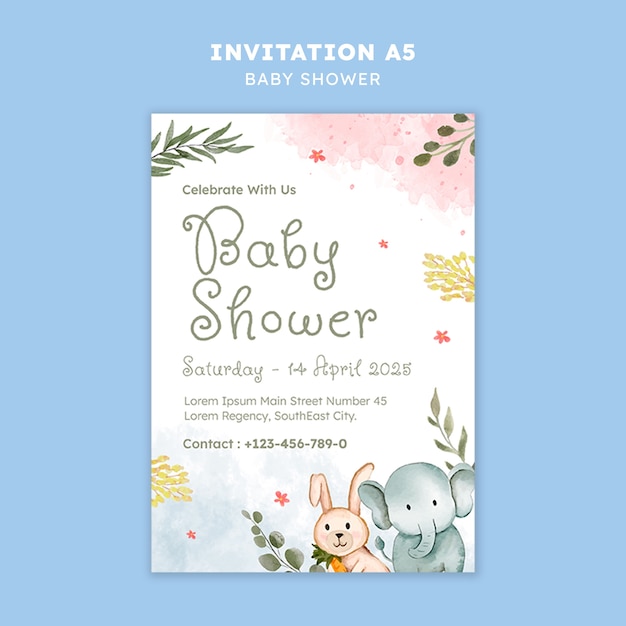 Babypartyeinladungsschablonenentwurf