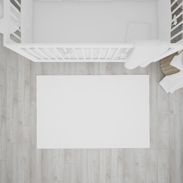 Kostenlose PSD babyzimmer mit weißer krippe
