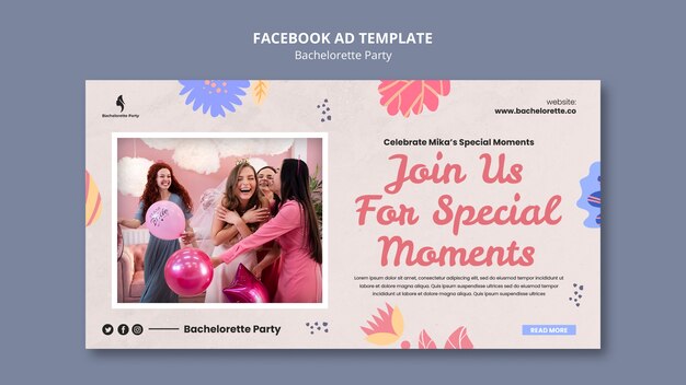 Bachelorette Party Social Media Promo-Vorlage mit Blumenmuster