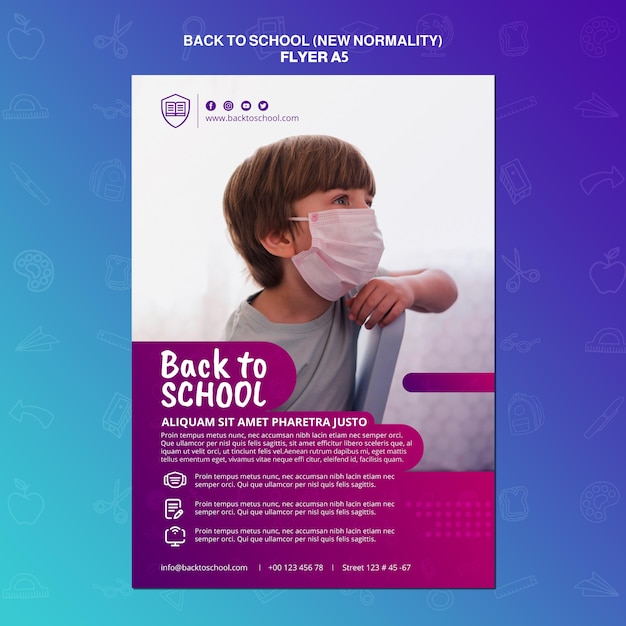 Kostenlose PSD back to school flyer vorlage