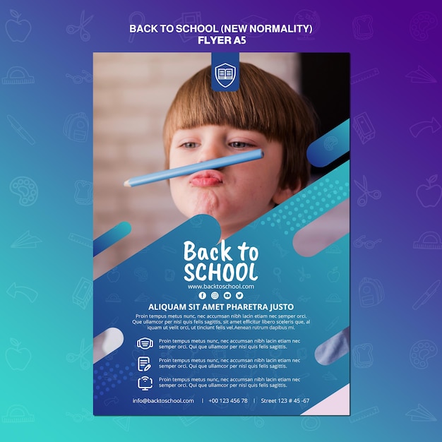 Kostenlose PSD back to school flyer vorlage