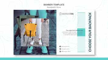 Kostenlose PSD backpack store banner vorlage