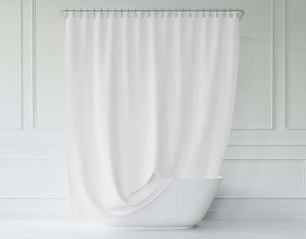 Badewanne mit Vorhang