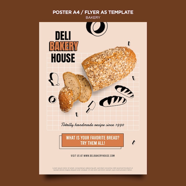 Bäckerei Haus Flyer Vorlage