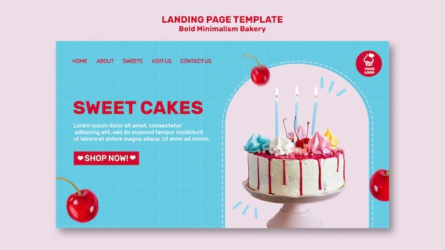 Kostenlose PSD bäckerei landing page vorlage